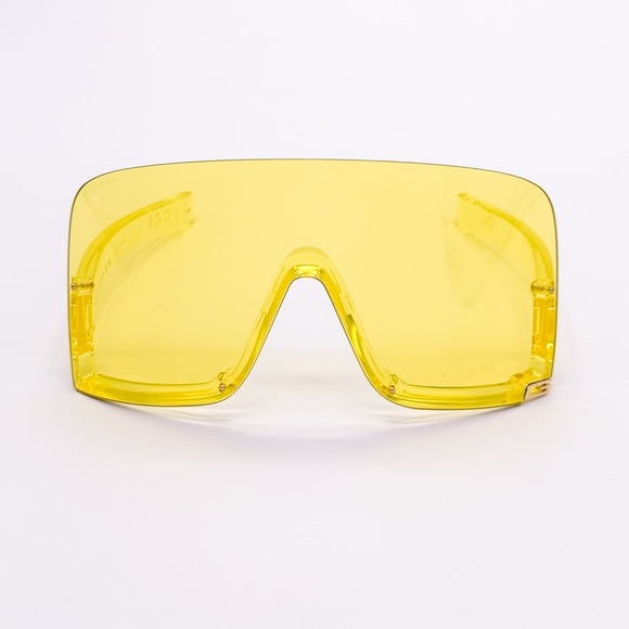 NEW GUCCI GG1631S 009 YELLOW SHIELD UNISEX SUNGLASSES GUCCI WOMEN EYEWEAR - Picture 4 of 11